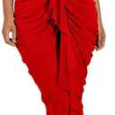 Floerns Women's Ruffle Ruched Cami Dress Draped Split Elegant Bodycon Maxi Dresses Red Small