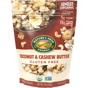 Nature's Path Organic Coconut & Cashew Butter Granola, 11 oz (Pack of 8), Gluten Free, Non-GMO, BB Date: 07/30/2026