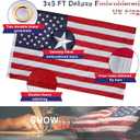 House Flag Pole With American Flag - Flagpoles Residential Kit with 5ft Tangle Free Metal Flag Pole,3x5 Embroidered US Flag,Holder Bracket,Heavy Duty Flag Poles for Outside House,Porch,Outdoor-Black