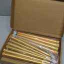 Macarrie 24 Packs Flameless Taper Candles Battery Operated Fake 11 Inch Long Candle Light LED Flameless Candlesticks Flickering Tapered for Wedding, Halloween, Christmas(Gold)