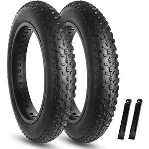 Hycline Fat Bike Replacement Tire: 20x4.0/26x4.0 Inch High-Performance Wear-Resistant Folding MTB Bicycle Tires, All-Terrain High-Density for Street or Trail Riding