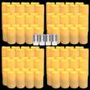 YOROXRG Set of 96 Waterproof Outdoor Flameless Candles, LED Candles with 4 Remote and Timer,(H 4" 5" 6" x D 2.2"),for Halloween Wedding Festival