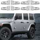 RT-TCZ Door Hinge Cover Trim for Jeep, Front Door Rear Door Hinges Exterior Decoration Accessories for Jeep Wrangler JL Unlimited 4-Door & Gladiator JT 2018-2024,8Pack,Chrome