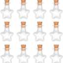 Magic Season Tiny Decorative Glass Bottles 12 Pcs (Tiny Five-Pointed Star Bottles)