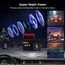 NHOPEEW 4K Dual Dash Camera for Cars with WiFi & APP Control - 3Inch Screen Dash Cam Front and Rear - 150 Wide Angle/GPS/G-Sensor/Loop Recording/Night Vision/ADAS/Split Screen + 64GB Card