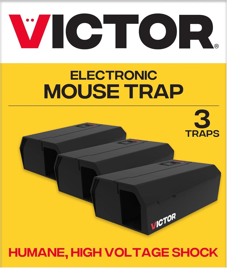 Victor Humane Mouse Traps Indoor for Home - M250BSR-3 - No Touch Electric Mouse Traps for Home, Pack of 3