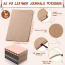 PerKoop 24 Pcs A5 PU Leather Journals Soft PU Leather Cover Ruled Writing Notebook Lined Journal Notebook for Office School Business Writing 128 Pages, 8.1'' x 5.6'' (Morandi Color)