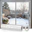 Thicken 87×236in Window Insulation for Winter - Fits Sliding Door French Door Clear Plastic for Patio Winterizing, Cuttable Heat Shrink Large Window Film with Double-Sided Tape