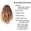 14 Inch Curly Drawstring Ponytail Extension Synthetic Hair for Black Women, Clip In Ponytail Hair Piece Natural Looking Soft Full Curly Puff Ponytail for Daily Wear Party Wedding(T33/27)