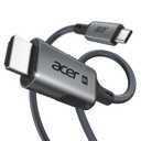 Acer USB C to HDMI 2.1 Cable 6.6FT (8K@60Hz 4K@240Hz) Unidirectional | TypeC to HDMI Braided Cord with 48Gbps, HDR, HDCP2.3, Thunderbolt 3/4/5 Compatible for MacBook, XPS, iPhone 17, iPad, Surface