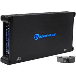 Rockville dB55 4000W 5-Channel 2-Ohm Car Amplifier, High-Speed MOSFET, Adjustable Crossover, LED, Remote Sub Control, Perfect for Car Audio and Subs