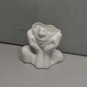 Large Ceramic Face Vase, White Flower Vases for Decor Female Form Head Half Body Vase Boho Unique Decorative Modern Style for Home Living Room Office Book Shelf (Large)