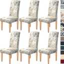 Dioxide High Stretch Chair Covers for Dining Chairs, Washable Dining Chair Covers Set of 6, Soft Kitchen Chairs Seat Covers, Parsons Chair Slipcovers Protectors for Home Hotel Restaurant Banquet