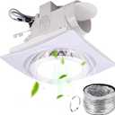 FEITON Bathroom Fan with Light Exhaust Fan Ceiling Mount Vent Fan Light Combo, 30W, 110V, 110 CFM 1.0 Sones, Square Quiet Ventilation Fan with LED Light