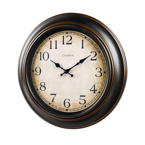 18 Inch Vintage Large Wall Clock for Living Room Decor,Battery Operated Silent Non-Ticking Retro Classic Clocks for Kitchen Fireplace Home Office,House Warming Gifts,Bronze