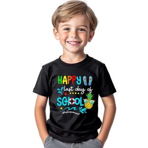 Last Day of School Shirt for Toddler Boys Girls Kids, Happy Funny End of School Year Graduation Shirts Graphic Tee Tops, 110