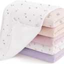 Susurration Muslin Burp Cloths, Soft Baby Burping Cloths for Unisex Boys and Girls, Newborn Essentials Large Extra Absorbent Washcloths, 20x10in, 6 Pack