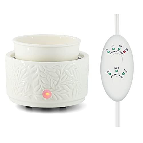 ElusiaKa Wax Melt Warmer with Timer | 3-in-1 Electric Candle Wax Warmer | Ceramic Wax Burner Fragrance Warmers | Cute Candle Warmer Wax Melter for Scented Auto Shut Off & Adjust Fragrance Intensity