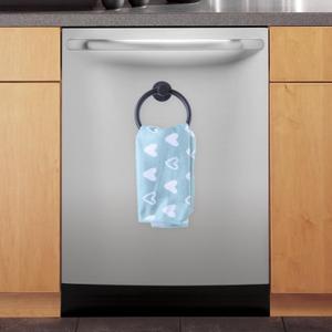 Magnetic Towel Holder for Refrigerator, Magnet Towel Ring Hand Towel Bar Hook Hanger for Fridge, Kitchen Dishwasher, Stove, Oven, Sink, Laundry Washer, Dryer, Black