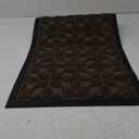 Bulijojo Outdoor Indoor Entrance Doormats,Durable Heavy Duty Welcome Mat,Thick Absorbent Natural Rubber Non Slip Mat,Easy Clean Entryway Rug 17"x30" Geometric Brown Size: 1ft5" x 2ft6"