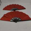 13" Glitter Large Rave Fans Clap Fans for Line Dancing Folding Clack Handheld Foldable Decorative Fans Hand Fan for Dance, EDM Music Festivals & Parties(Red) 2 Pack