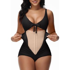 SHAPSHE Women's Tummy Control Swimsuit One Piece Slimming Bathing Suit Cutout Tie Knot Front Bikini Push Up Swimwear, XL