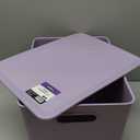 Superio Ribbed Collection - Decorative Plastic Lidded Home Storage Bins Organizer Baskets, X-Large Lilac Purple (1 Pack - 22 Liter) Stackable Container Box, for Organizing Closet Shelves Drawer Shelf