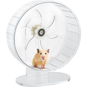 Silent Hamster Exercise Wheel - Hamster Toys Cages Accessories 9.45 Inch Running Spinner with Adjustable Stand Quite Runner for Small Animal Pet Gerbil Dwarf Syrian Hedgehog Rat Mouse Mice