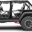 Rydonair 2 Pack Roll Bar Grab Handles Compatible with Jeep Wrangler YJ TJ JK JKU JL JLU Rubicon Sahara 1955-2025 - Seat Belt Grade Grip Handle- Black