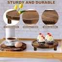 8PCS Wooden Risers for Display Wood Cake Stand for Party Round Food Risers for Buffet Wooden Holder Rustic Riser for Decor Tiered Tray Decor Home Kitchen (Rustic, 8 PCS (10", 8, 6, 5))