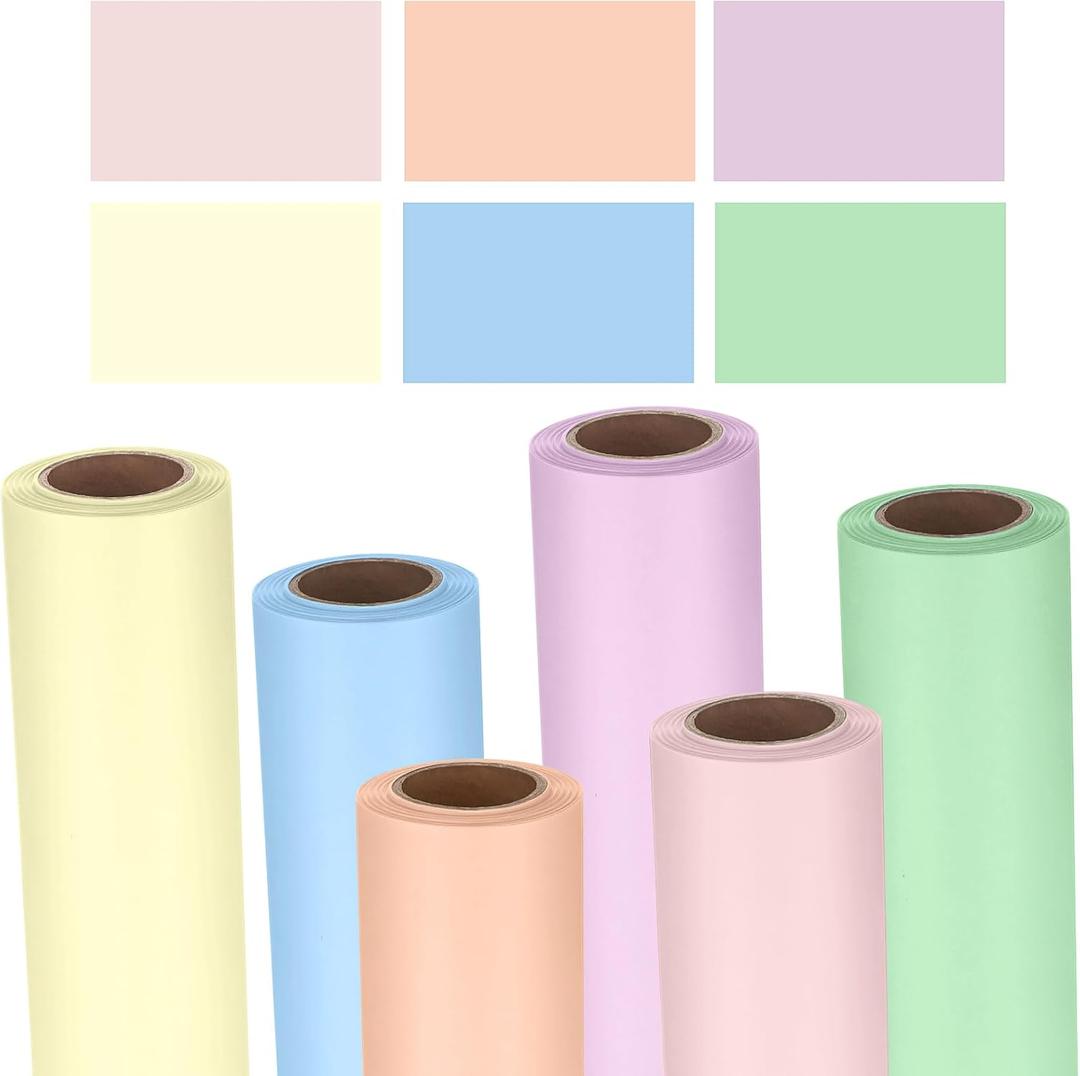 Colarr 6 19.7" x50ft Fadeless Bulletin Board Paper Roll, Pastel Color