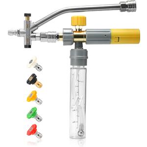 M MINGLE Mini Foam Cannon for Pressure Washer, Magnetic Foam Cannon with Dual Connector, Undiluted Foam Blaster with 5 Nozzle Tips, 1/4 Inch Quick Connect
