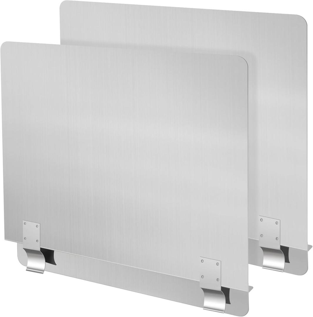 2 Packs Stainless Steel Fryer Splash Guard Commercial Splatter Guard Side Stove Splash Guard for Stop Oil from Splattering (20-1/2 W x 13.5 H) 2 Packs Stainless Steel Fryer Splash Guard Commercial Splatter Guard Side Stove Splash Guard for Stop Oil from Splattering (20-1/2 W x 13.5 H)