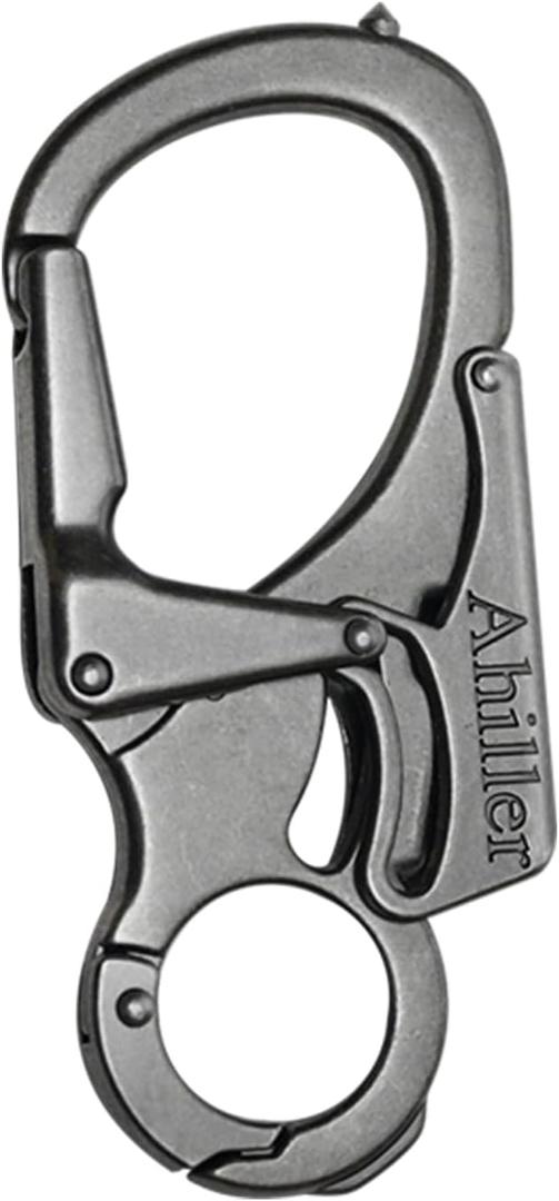 Ahiller Carabiner Keychain Clip, Double Lock Designed - Tungsten Steel Tip, Multifounction Tools for Camping, Hiking, Fishing, Outdoor Survival
