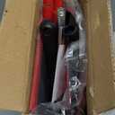 Broom with Dustpan Combo Set 54" Long Handle Adjustable Length Stainless Steel Broomstick Standing Dust Pan and Broom Set for Office Home Kitchen Lobby Floor Cleaning (Red and Black)