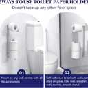 3 x Longzon Brushed Nickel Toilet Paper Holder Wall Mount, Self Adhesive Toilet Paper Holder Storage for 3 Roll Tissue, Premium 304 Stainless Steel Stick On Toilet Paper Roll Holder for Bathroom, Silver