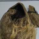 Long Curly Blonde Wig with Mustache Golden Brown Wig Cosplay Costume Halloween