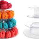 2 Set 4 Tier Macaron Display Stand Round Macaron Tower Cake Stand Dessert Cupcake Stand Cookie Tray Rack Desserts Display for Wedding Birthday Party Baby Shower Bakery Decor