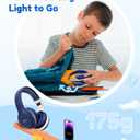 EarFun K2 Kids Bluetooth Headphones, Kids Headphones with Volume Limited, 40H Playtime, Built-in Mic, Stereo Sound, Foldable Over-Ear Headphone for School/Travel/iPad/Tablet, Blue