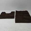 Bathroom Rugs Chenille Bath Mat 2 Piece Set, Super Absorbent, Strong PVC Non Slip Backing, Bath mats for Bathroom, Plush Shaggy, Thick, Machine Washable, Bathtub, Shower, Toilet (Brown), Size: 20''×20''U-Shape+20''×32''