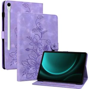 KEFBWAO Case for Samsung Galaxy Tab S10 Lite/ S10 FE/ S9 FE 5G 10.9 Inch/Tab S9 11 Inch 2023 with S Pen Holder, Magnetic Clasp Stand Premium PU Leather Cover, Purple