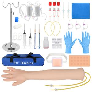 Phlebotomy Practice Kit 31PCS for Injection Training, IV Practice Kit for Nurse with Phlebotomy Arm, Venipuncture and Blood Draw Practice Kit for Medical Students, Education Training Only Phlebotomy Practice Kit 31PCS for Injection Training, IV Practice Kit for Nurse with Phlebotomy Arm, Venipuncture and Blood Draw Practice Kit for Medical Students, Education Training Only