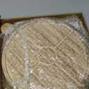 10'' Round Wooden Tray Pedestal Stand, Farmhouse Bathroom Decor Riser for Soap Dispenser, Perfume, Candle, 10'', Light Brown