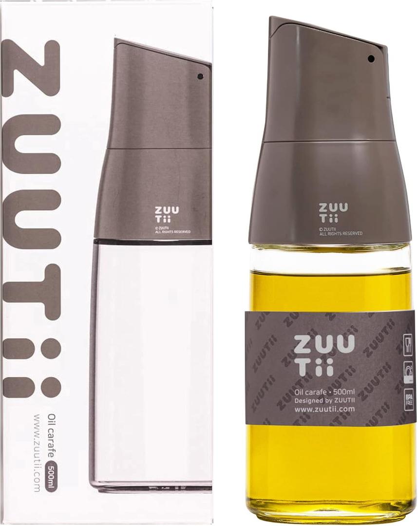 Zuutii Olive Oil Dispenser, Drip Free Spout Oil Dispenser Bottle for Kitchen Glass Oil and Vinegar Dispenser Olive Oil Bottle Cooking Oil Dispenser Soy Sauce Dispenser Oil Container Gray