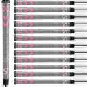 SuperStroke Cross Comfort Golf Club Grip, Gray/Pink (Undersize), Pack of 13 Soft & Tacky Polyurethane That Boosts Traction X-Style Surface & Non-Slip, Swing Faster & Square The Clubface More Naturally