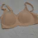 Vertvie Wireless Bras for Women No Underwire Supportive Mesh Crossover Bra Seamless Push Up Full Coverage Everyday Bralettes (3X-Large, Nude)