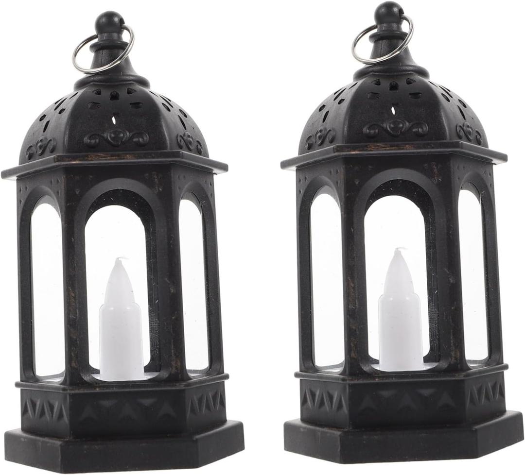 2Pcs Vintage LED Kerosene Lantern Desktop Decorative Warm Glow for Home Decor Unique for Friends and Family Accent for Any Room
