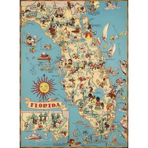 Florida Wooden Map Jigsaw Puzzle Toys for Adults USA of State Map Decorate Puzzle Games 500 Piece