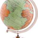 Rely+ 6" Light Green Earth Globe for Desk & Office Decor 6-inch Classy Desktop World Rotating Globe with Silver Stand (NOT PLASTIC!) Perfect for Bookshelf and Table - Unique Men's Office Decor Gifts