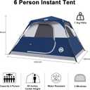 ADSMART Instant Tents for Camping 6 Person Tent Waterproof for Outdoor, 10 ft x 9ft x 66 inch